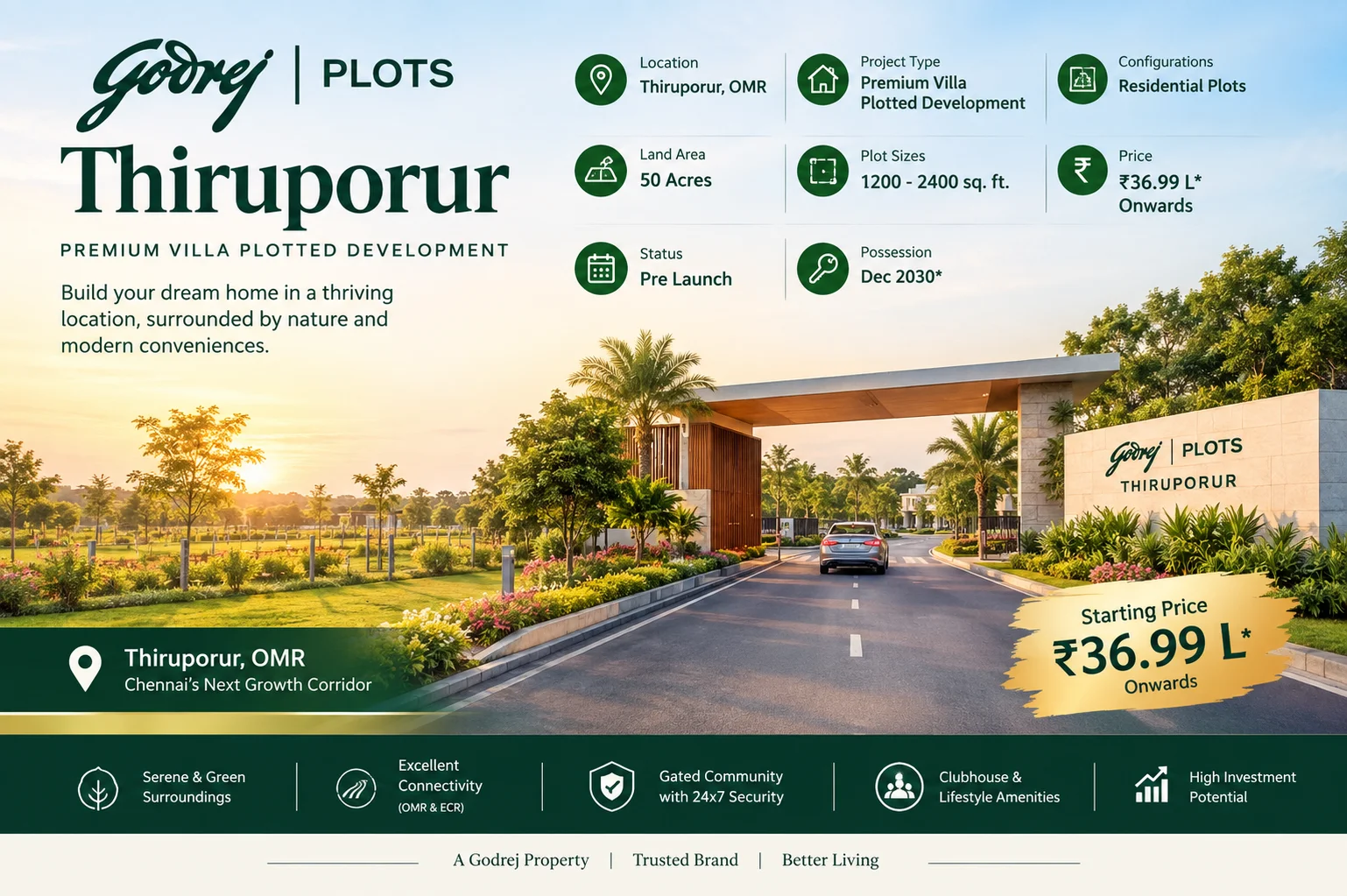 Godrej Plots Thiruporur plotted development project in OMR Chennai